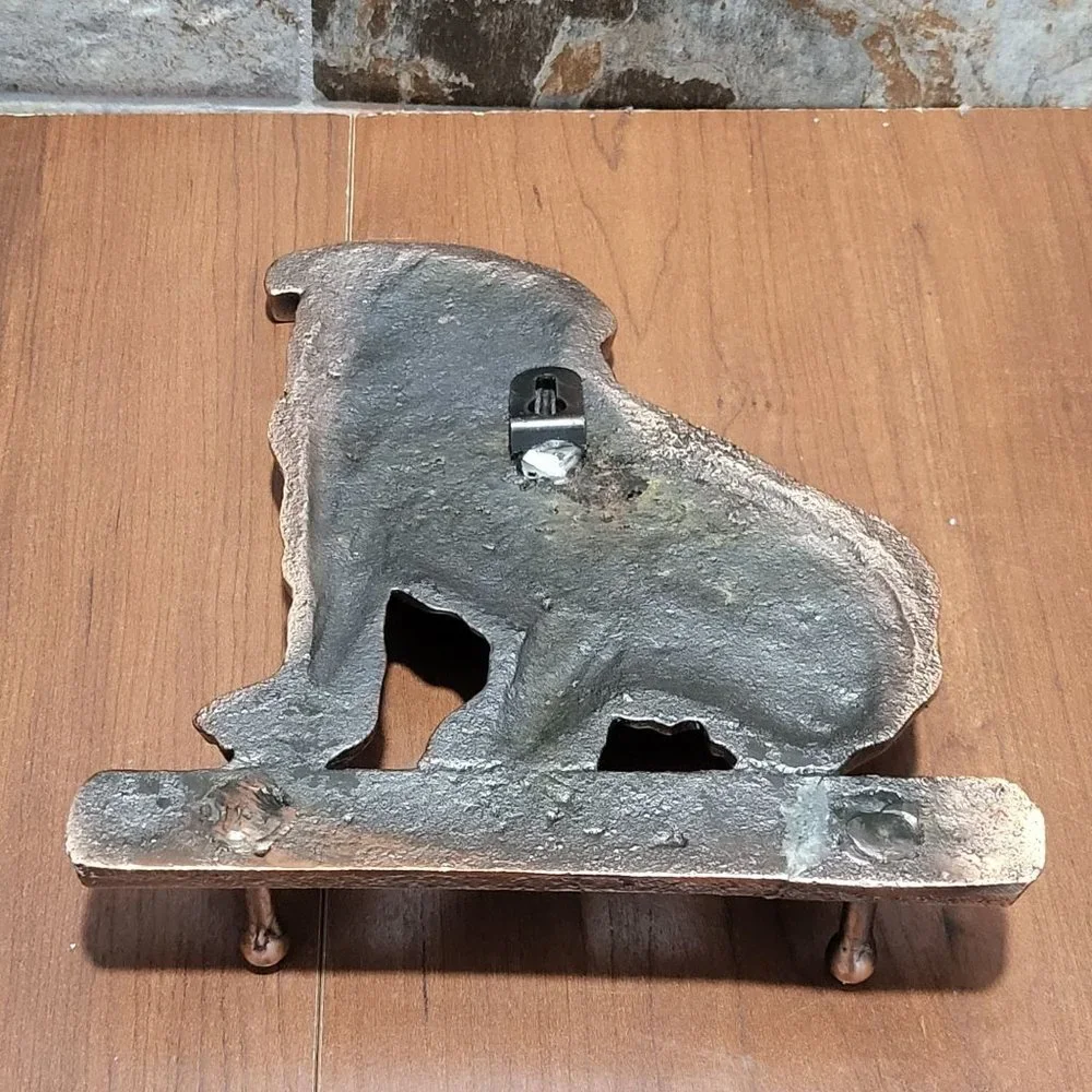 Cast Iron Dog Wall Mount Hook Leash Holder Bulldog Pug Wall Hanging Key Rack